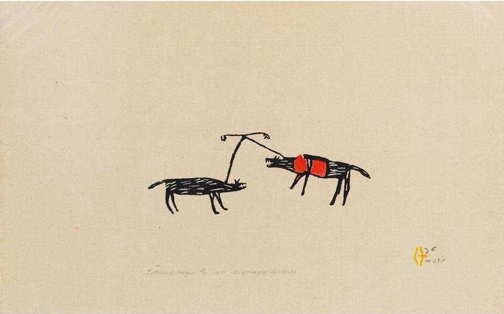 Luke H.Amitnaaq Anguhadluq (1895-1982) - Tethered Dogs