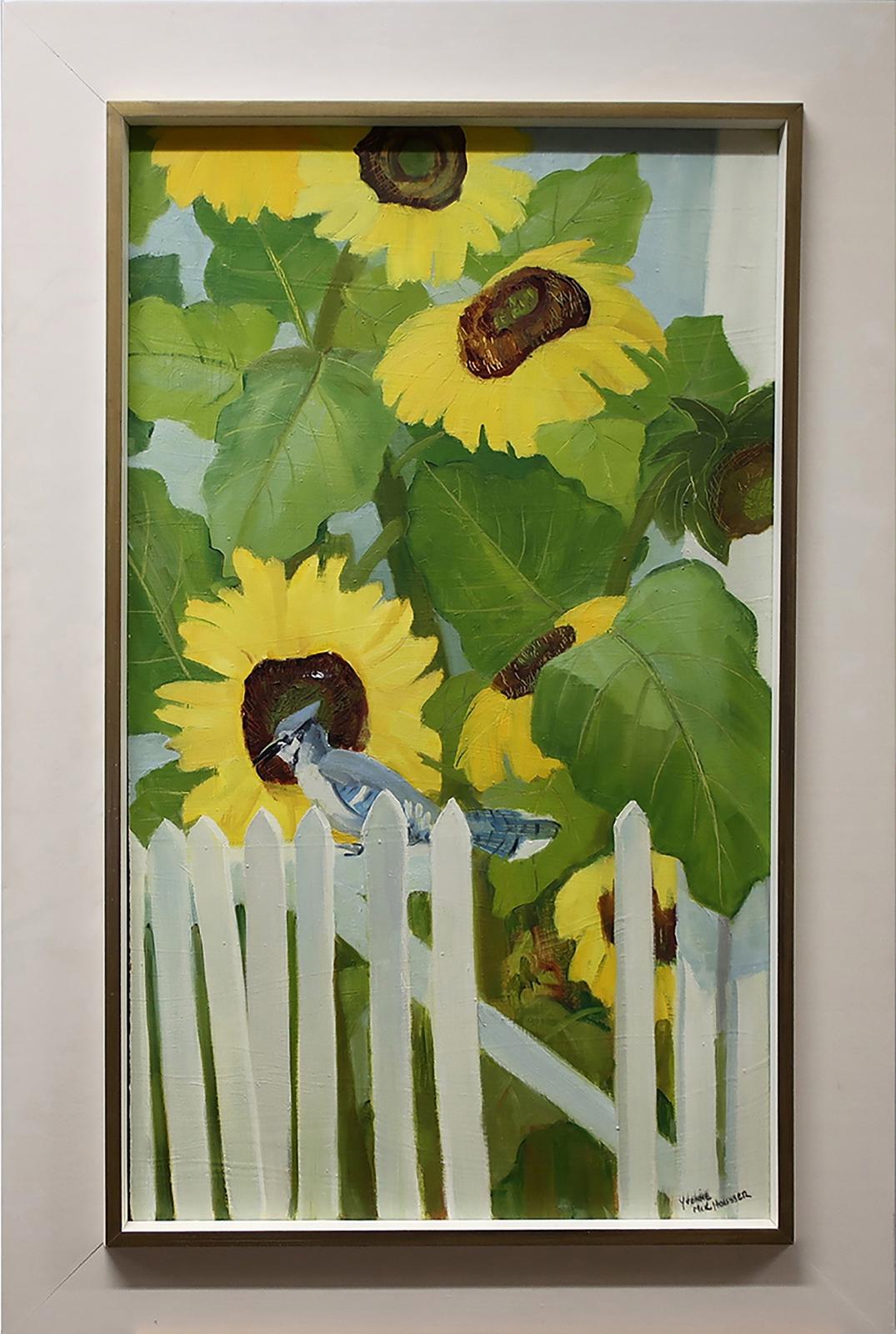 Yvonne Mckague Housser (1897-1996) - Blue Jay And Sunflowers