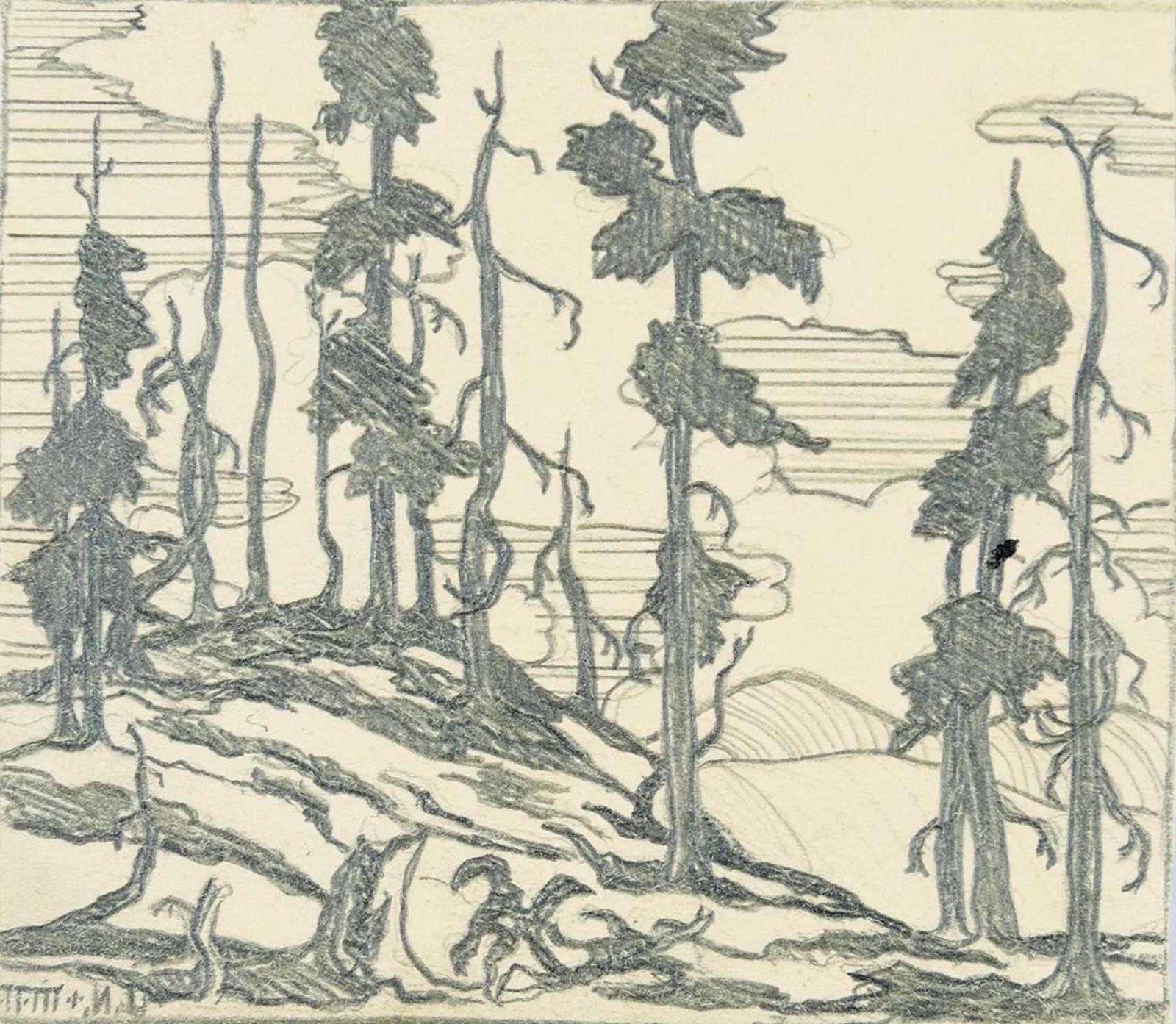Marion Florence S. MacKay Nicoll (1909-1985) - Untitled - Trees and Hills