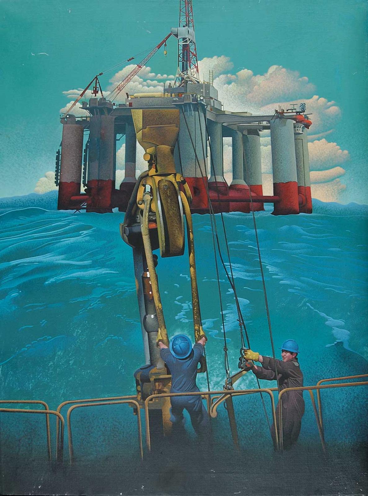 Wilson McLean - Untitled - Gas and Oil Exploration, Drilling for Oil at Sea