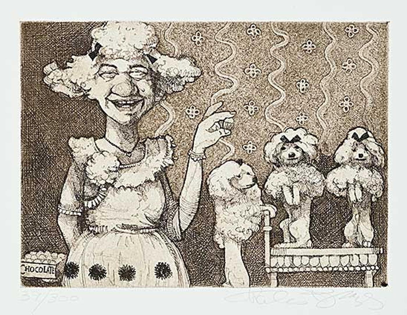 Charles Wilson Bragg (1931-2017) - Untitled - Lady and Poodles #39/300