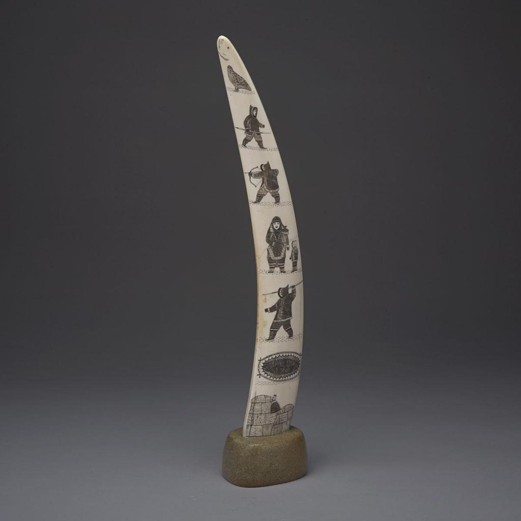 Davidee Itulu (1929-2006) - Etched Tusk On Base