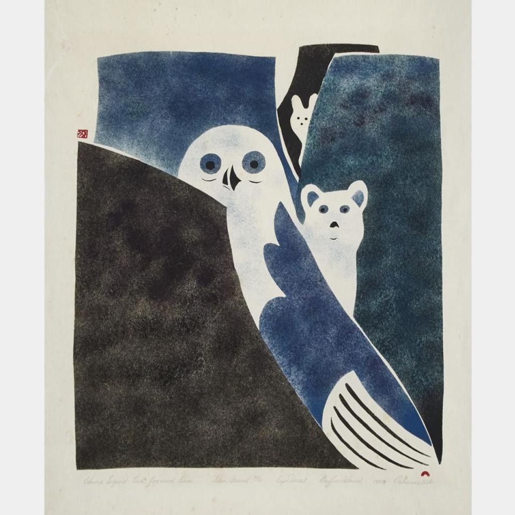 Osuitok Ipeelee (1923-2005) - Eskimo Legend: Owl, Fox And Hare