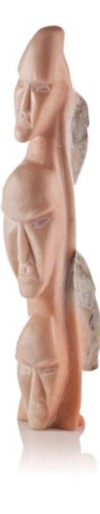 Toonoo Sharky (1970) - Totem of Faces, 1992, Pink marble or alabaster
