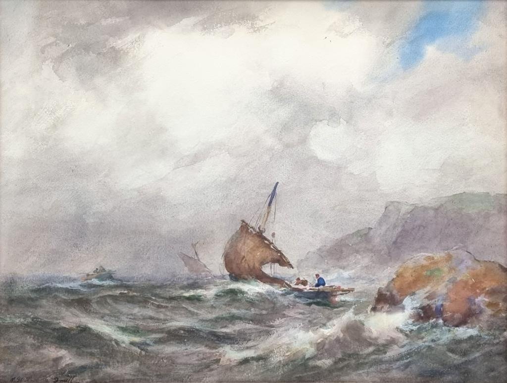 William St. Thomas Smith (1862-1947) - Sailing on Rough Seas