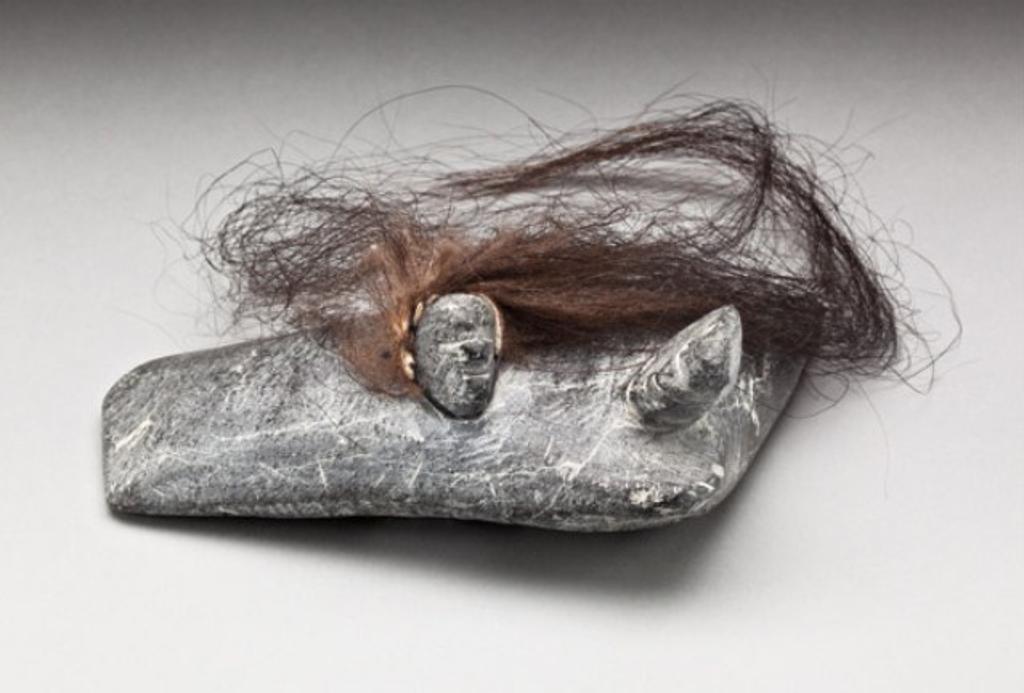 Martha Tiktaq Anautalik (1928-1987) - Grey stone and muskox hair