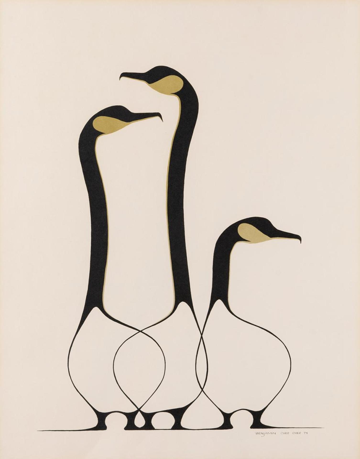 Benjamin Chee Chee (1944-1977) - Untitled - Three Geese