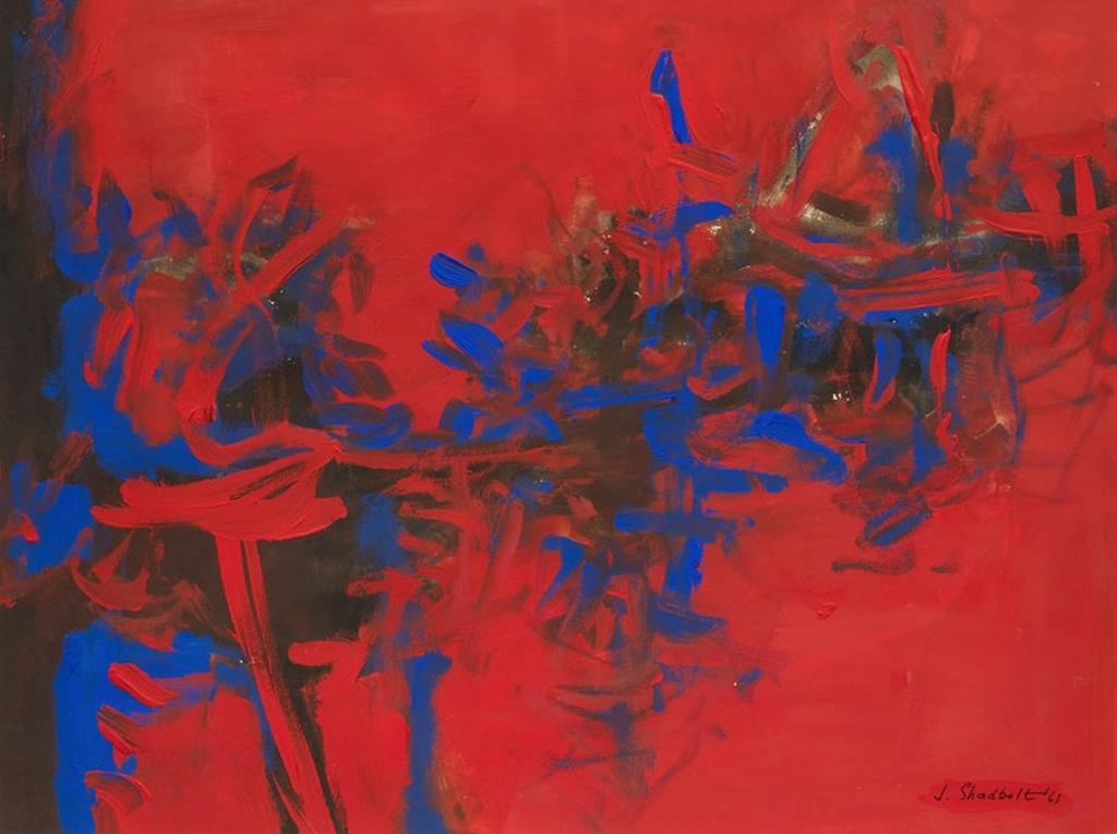 Jack Leaonard Shadbolt (1909-1998) - Blue Theme on Red