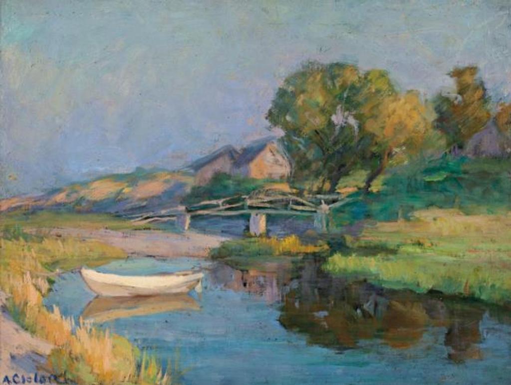 Mary Alberta Cleland (1876-1960) - Boat on a Tranquil Inlet