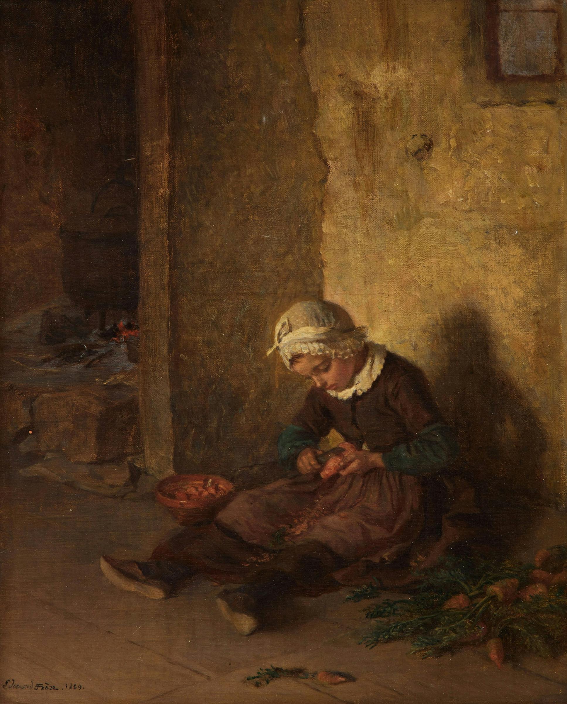 Pierre Édouard Frère (1819-1886) - Peeling Carrots