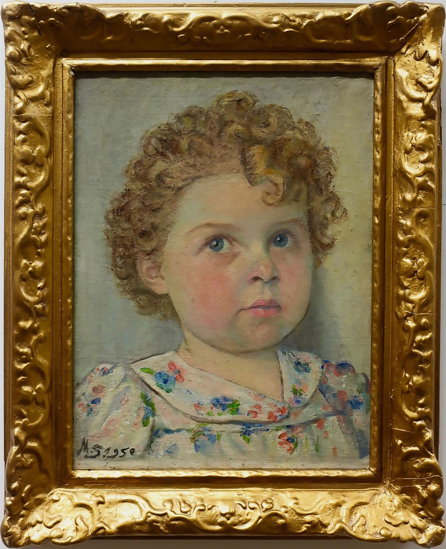 M.S - Portrait Of A Curly Blonde Haired Child