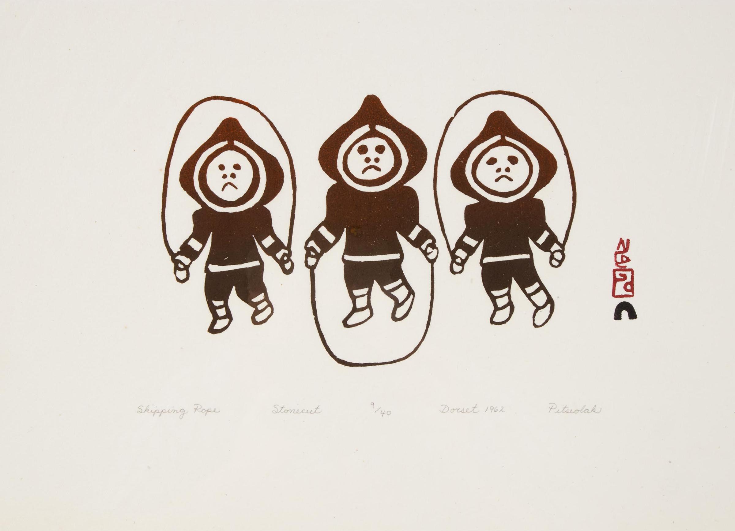 Pitseolak Ashoona (1904-1983) - Skipping Rope, 1962