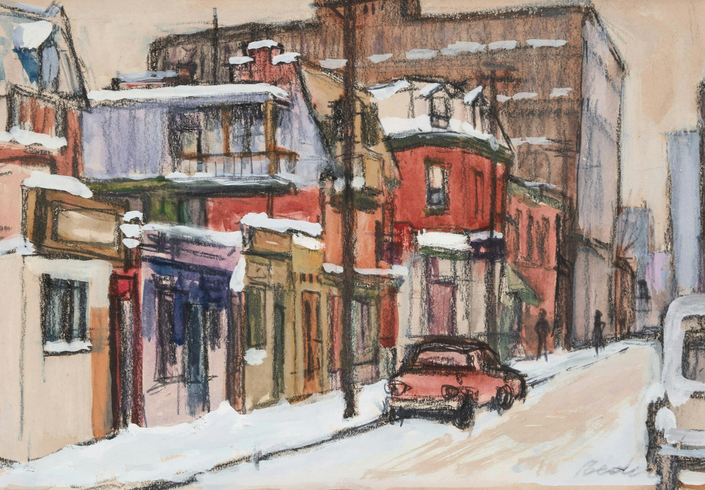 Jack Beder (1910-1987) - Street Scene, Winter