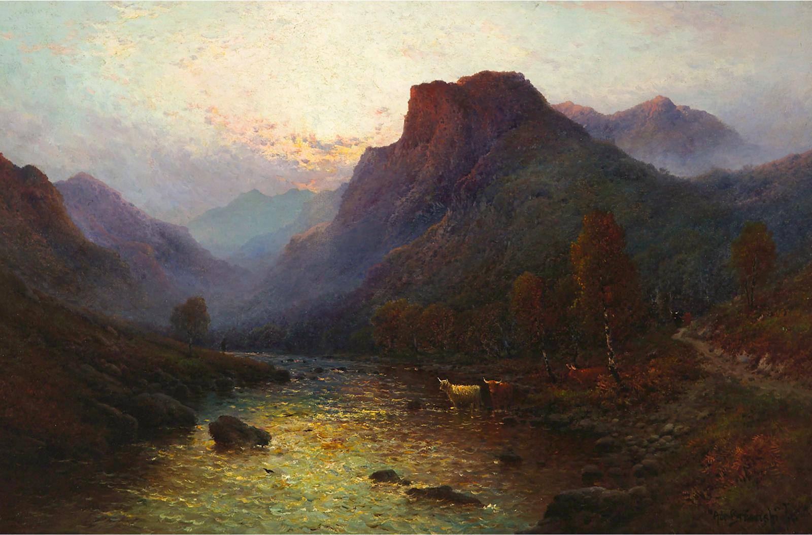 Alfred Fontville de Breanski Jr (1877-1957) - Evening In A Highland Valley
