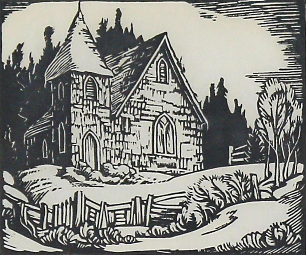 Margaret Dorothy Shelton (1915-1984) - Church At Monte Creek B.C.; 1971