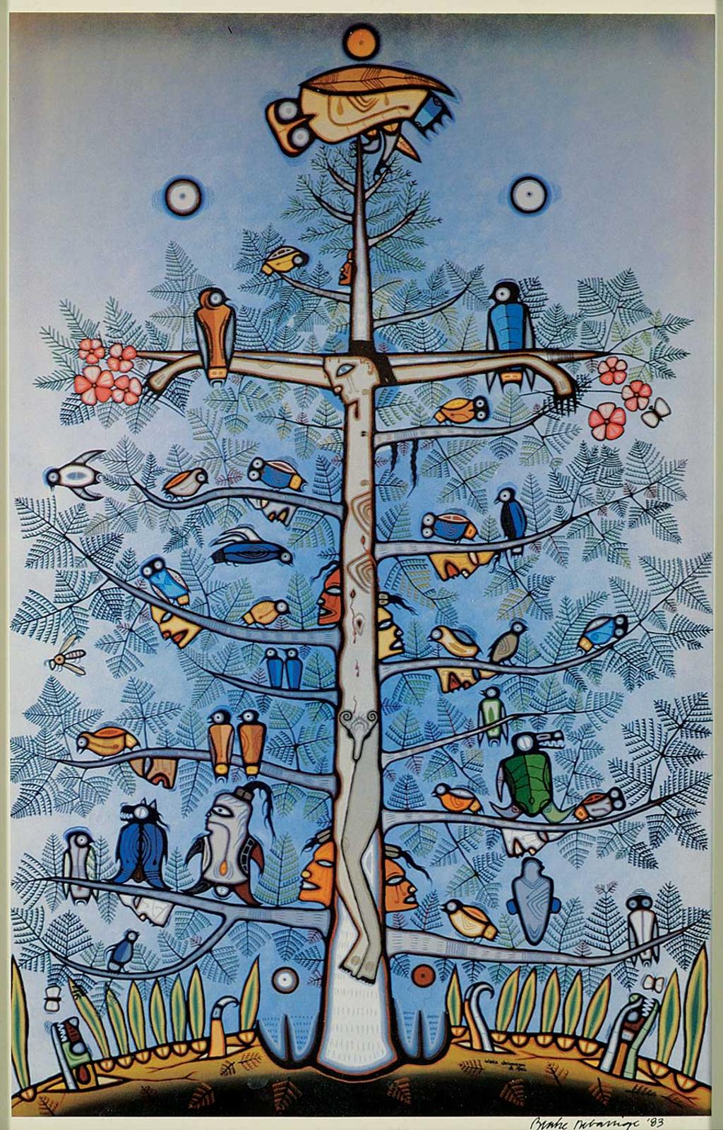 Blake Randolph Debassige (1956) - Untitled - Tree of Life/Crucifix