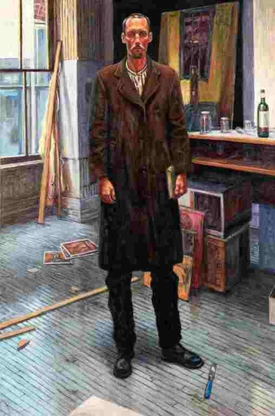 Mark Lang (1966) - Standing Self Portrait in Clark Street Studio (2001)