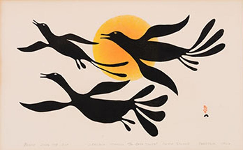 Kenojuak Ashevak (1927-2013) - Birds over the Sun