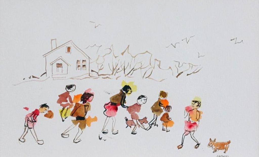 Janet Mitchell (1915-1998) - Figures Strolling