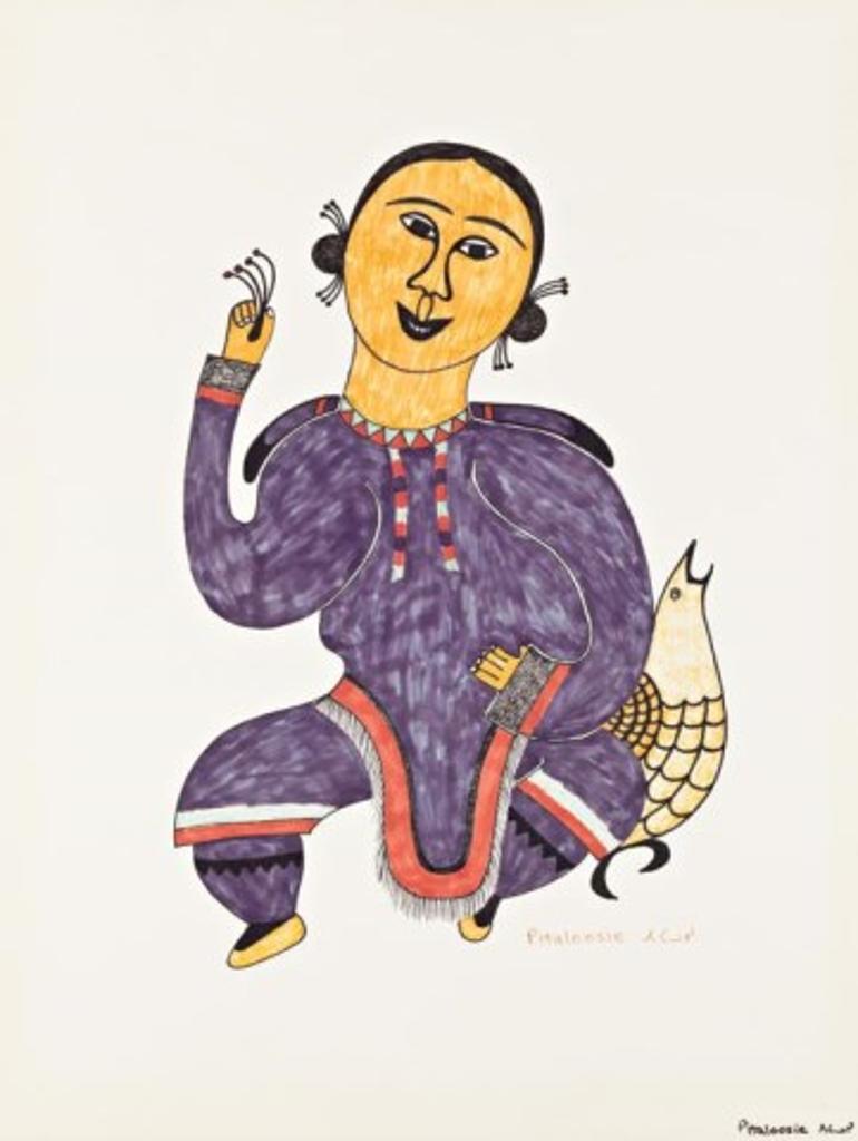 Pitaloosie Saila (1942-2021) - Woman with Bird, ca. 1971-73