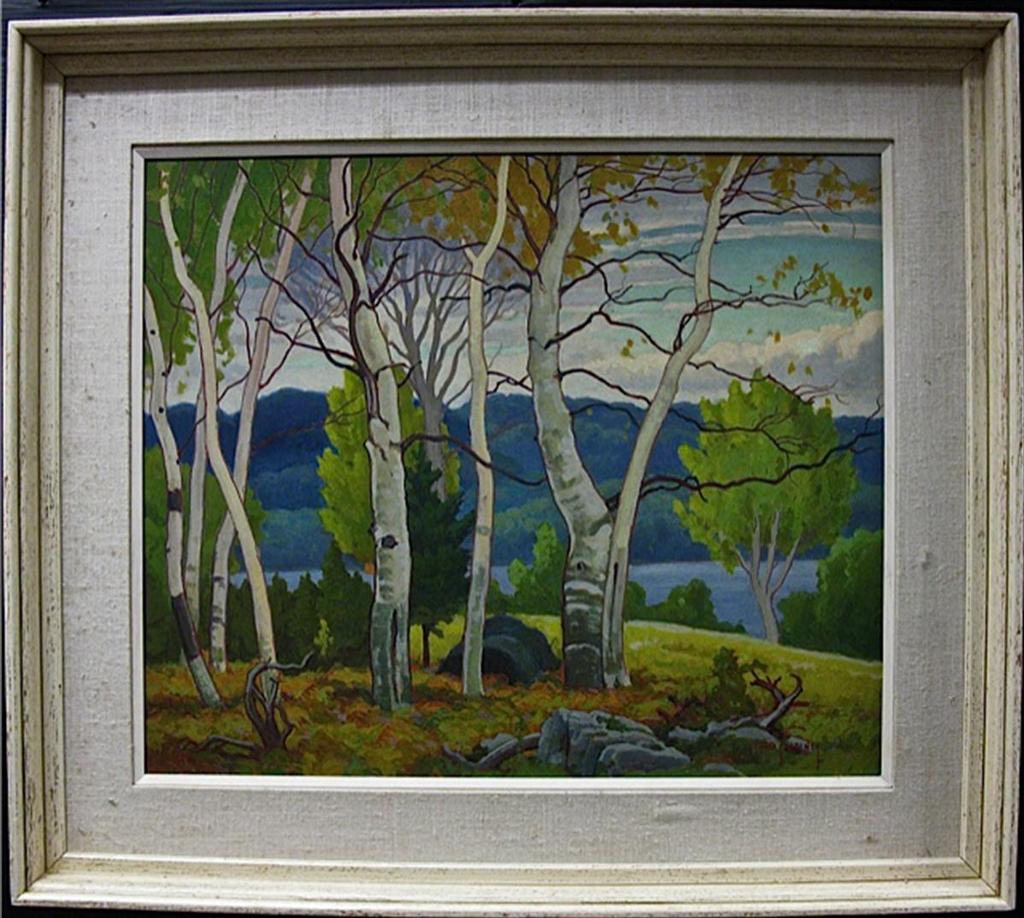 Frederick Stanley Haines (1879-1960) - Autumn Landscape - Birches And Lake