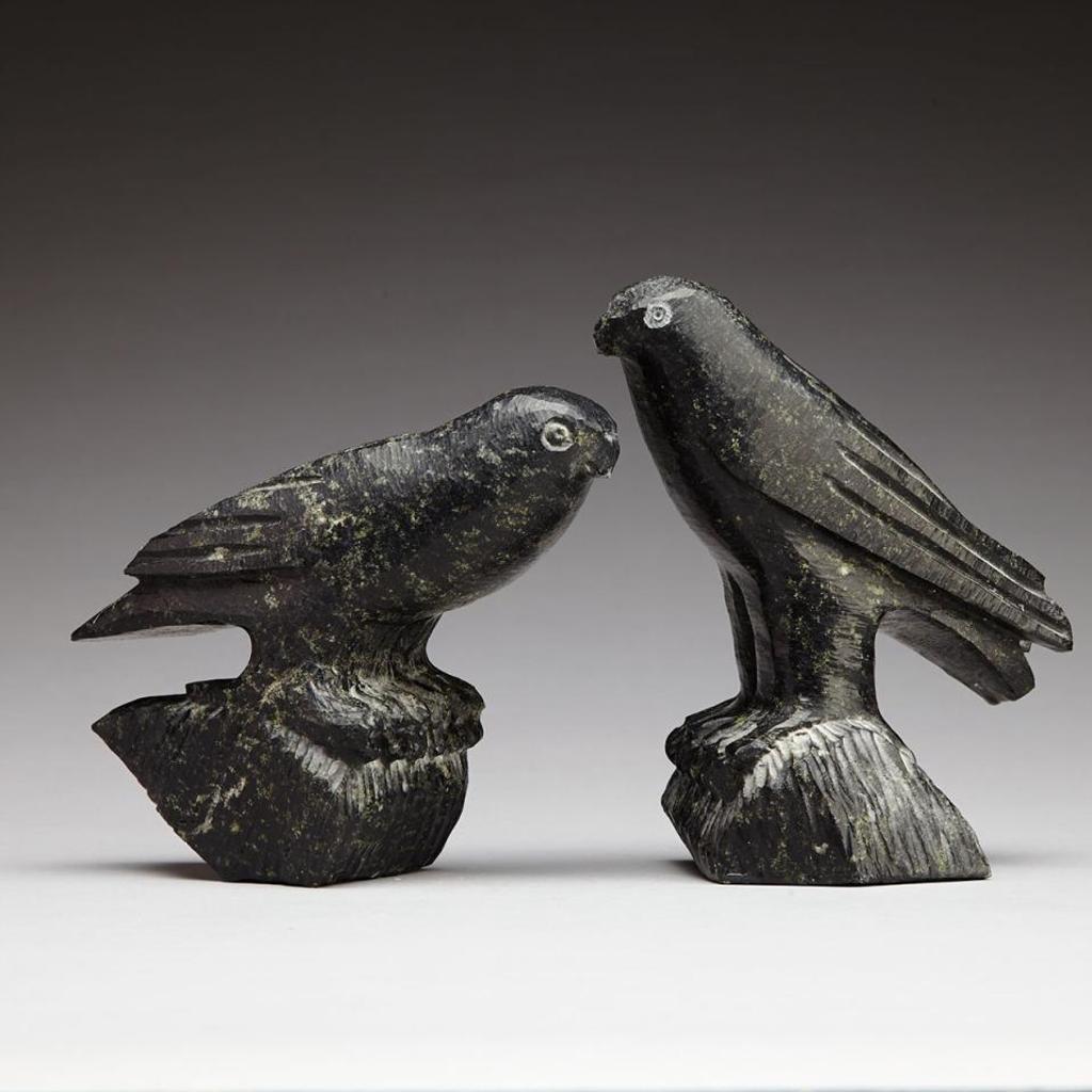 Pootoogook Ashevak - Two Perched Birds