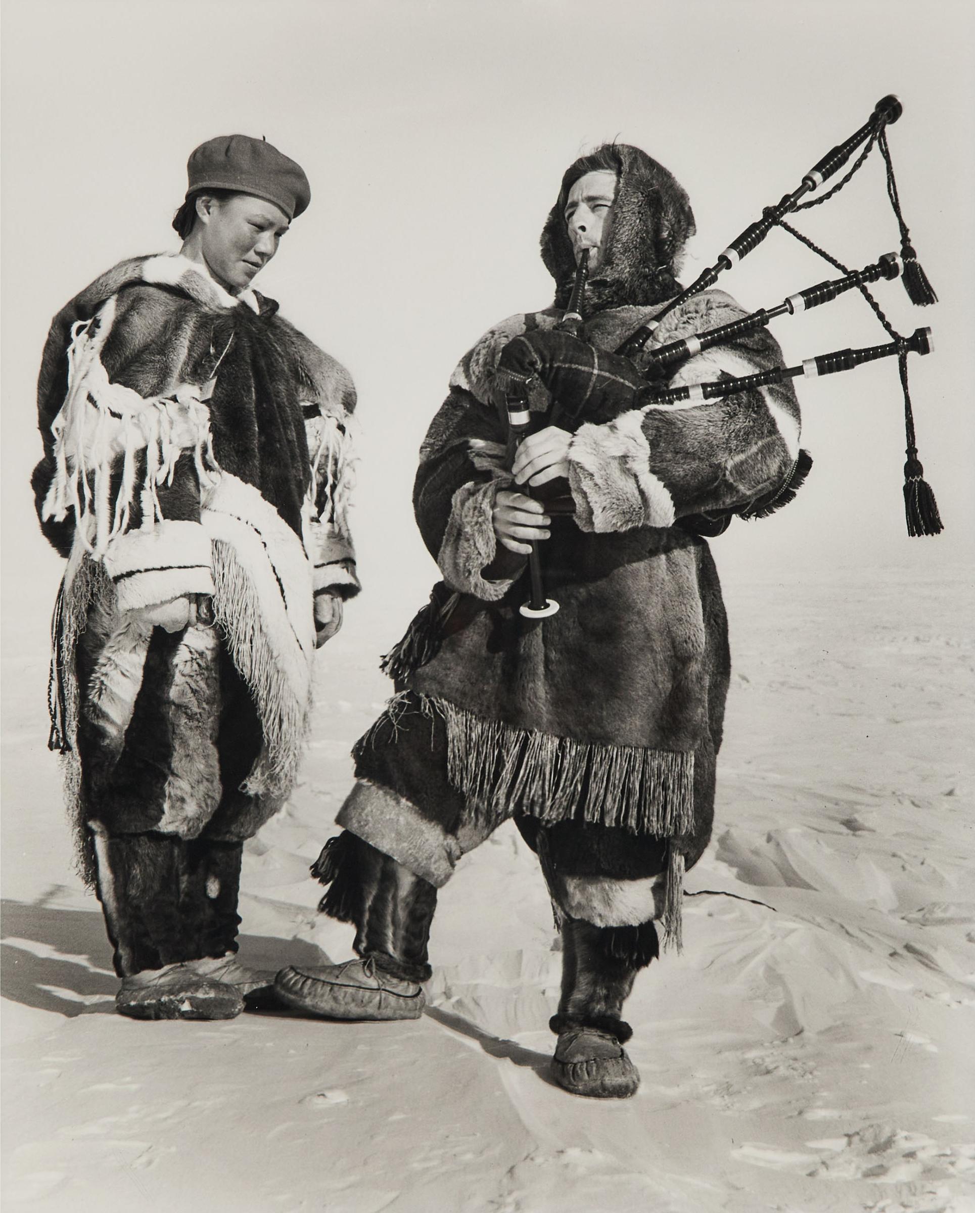 Richard Harrington (1911-2005) - Apprentice Clerk At H.B.C. Post At Baker Lake, N.W.T. Brought His Bagpipe With Him From Scotland, 1950