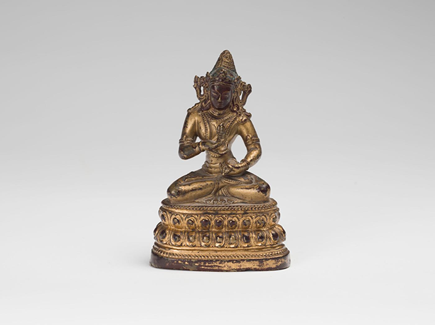 Chinese Art - A Sino-Tibetan Gilt Bronze Seated Figure of Vajrasattva, 16th/17th Century