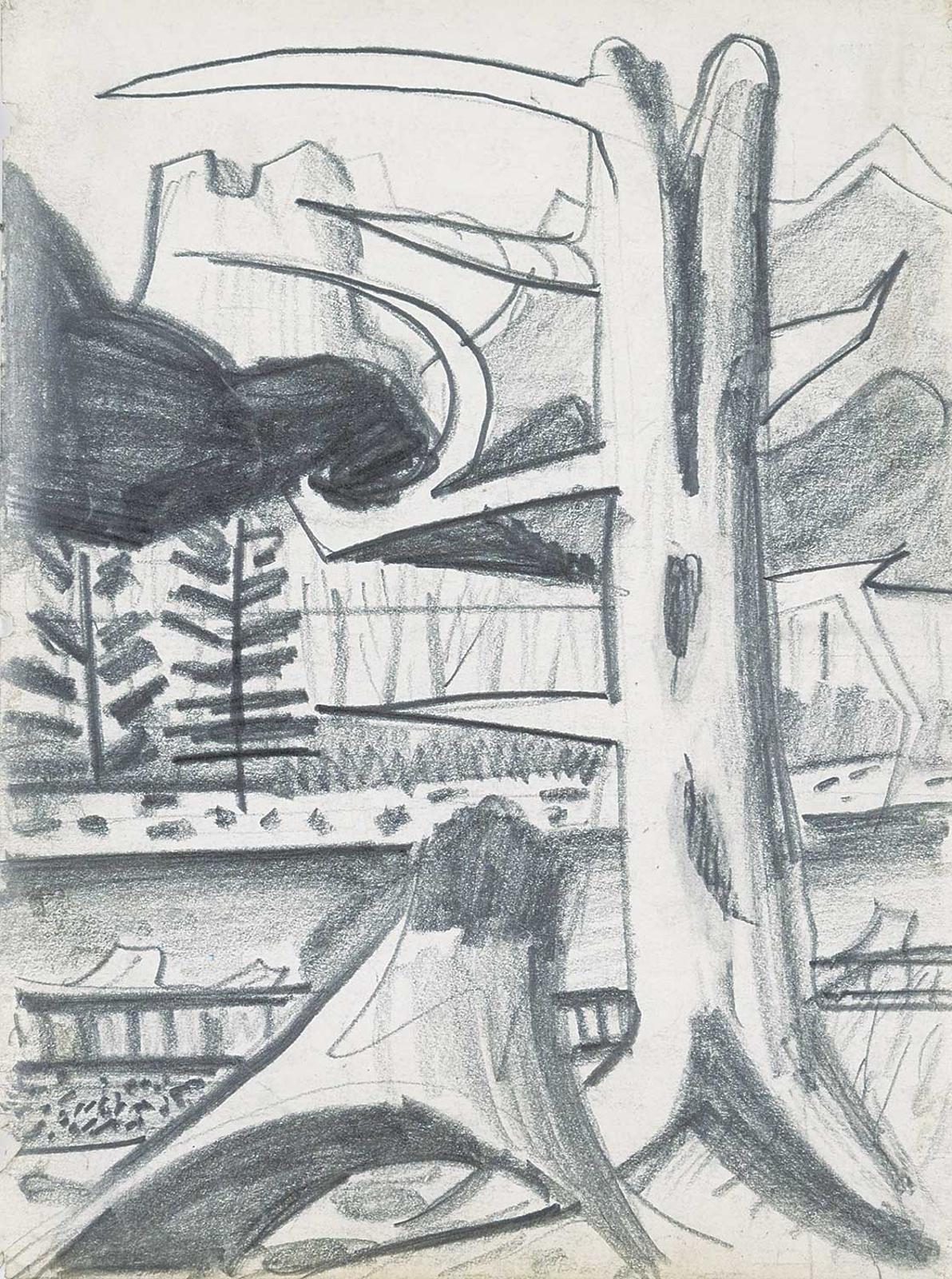 David Pugh (1946-1994) - Untitled - Stump and Tree