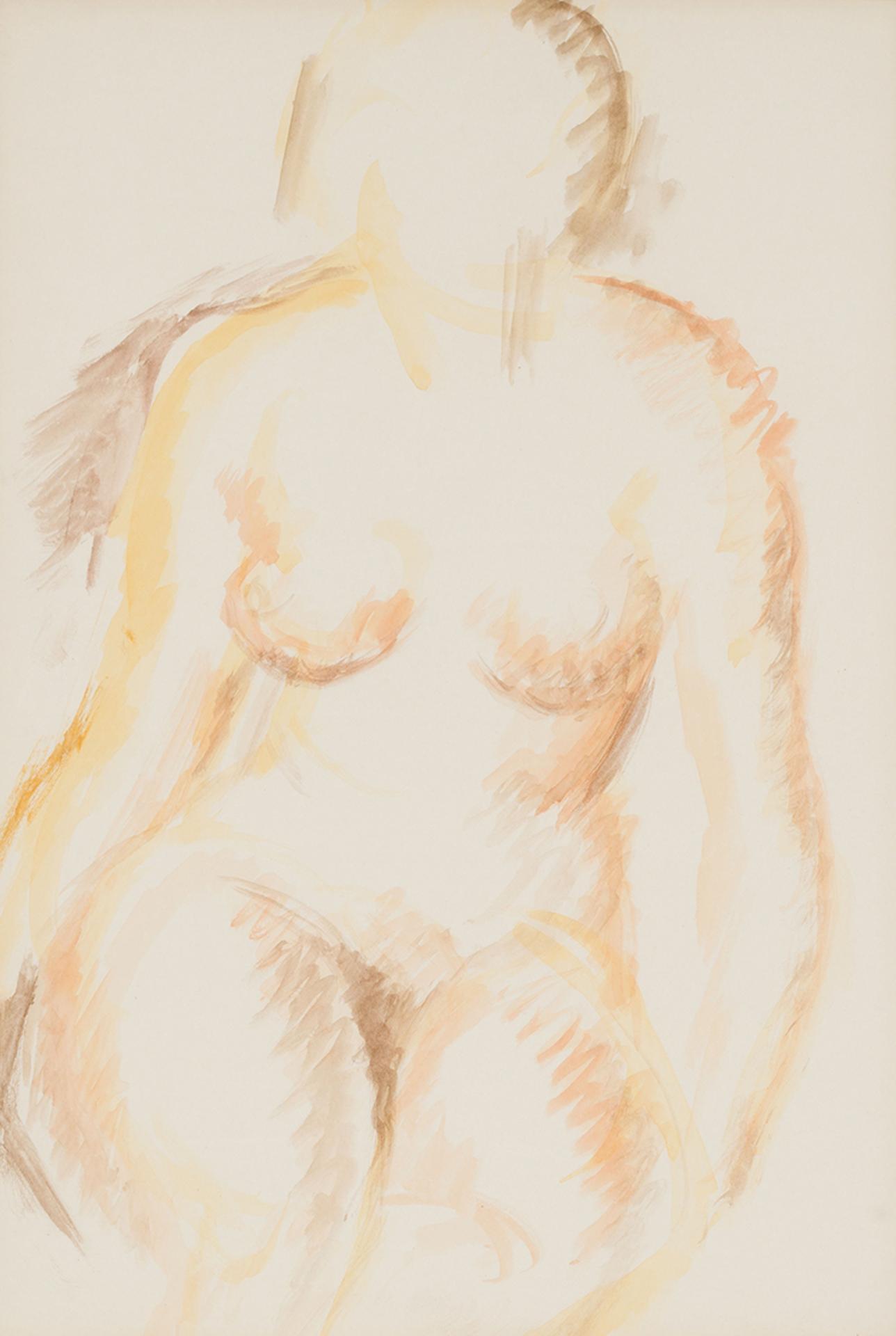 Lionel Lemoine FitzGerald (1890-1956) - Nude in Yellow & Brown