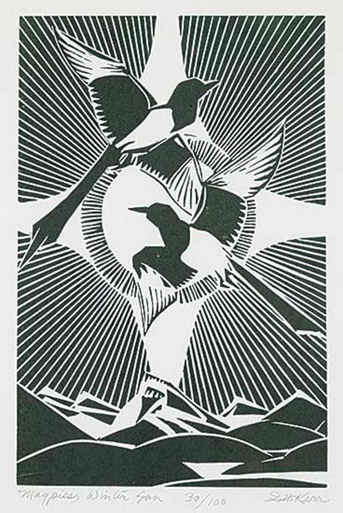 Illingworth Holey (Buck) Kerr (1905-1989) - Magpies, Winter Sun #30/100
