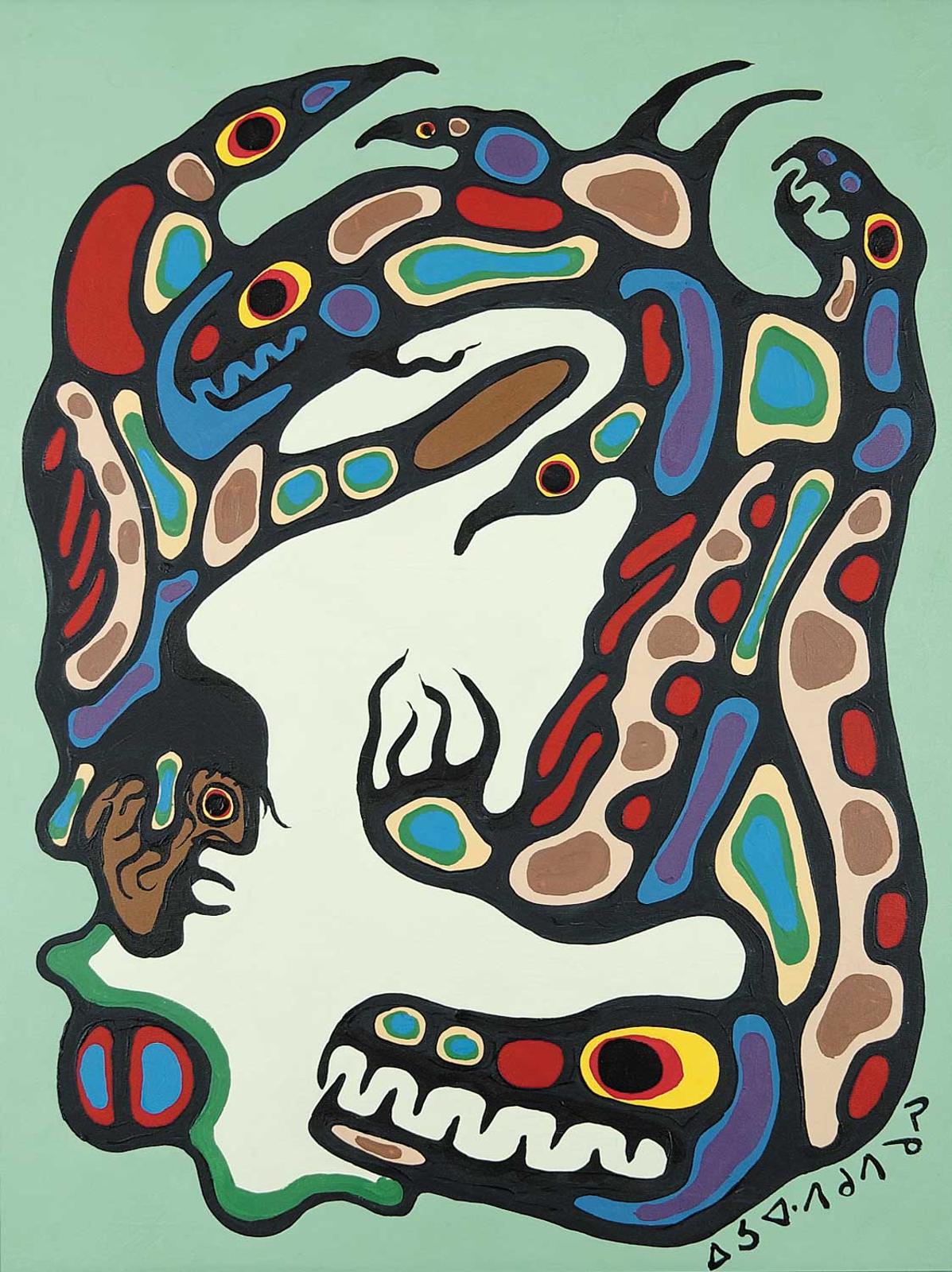Norval H. Morrisseau (1931-2007) - Untitled - Shaman and Animal Spirits