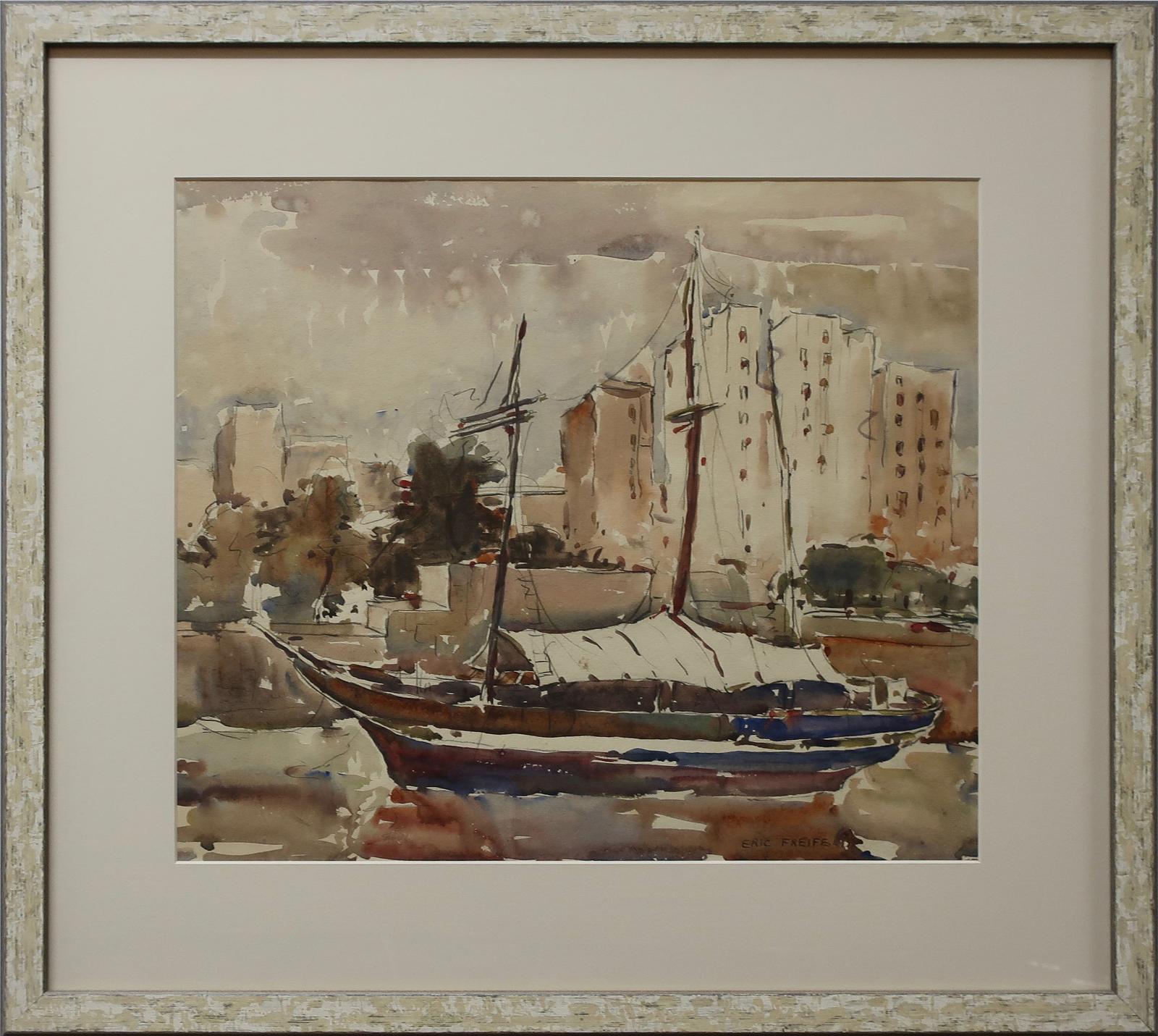 Eric Freifeld (1919-1984) - Untitled (Boat At Rest)
