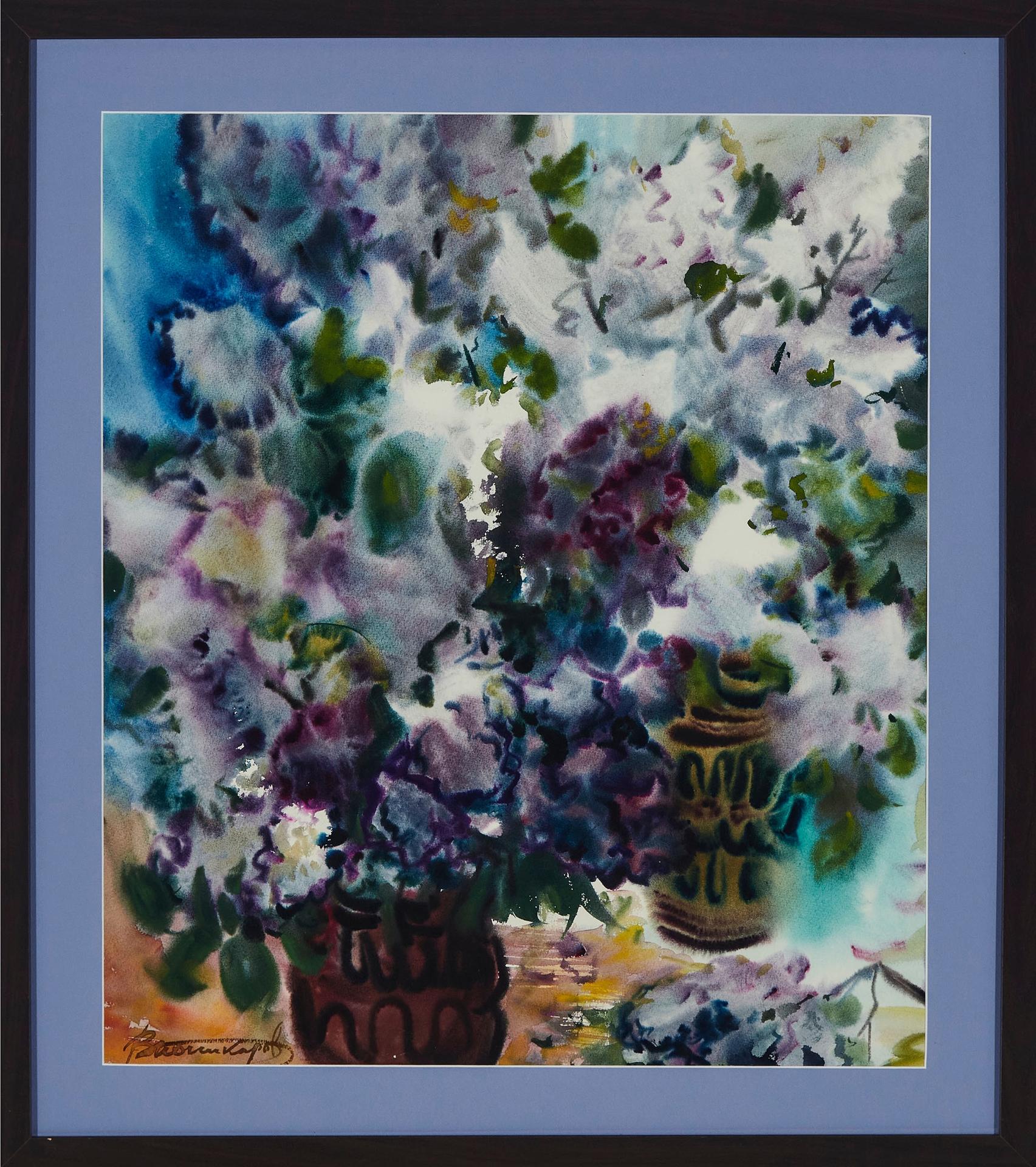 Vasyl Ponikarov - Untitled (Flowers In Two Vases)