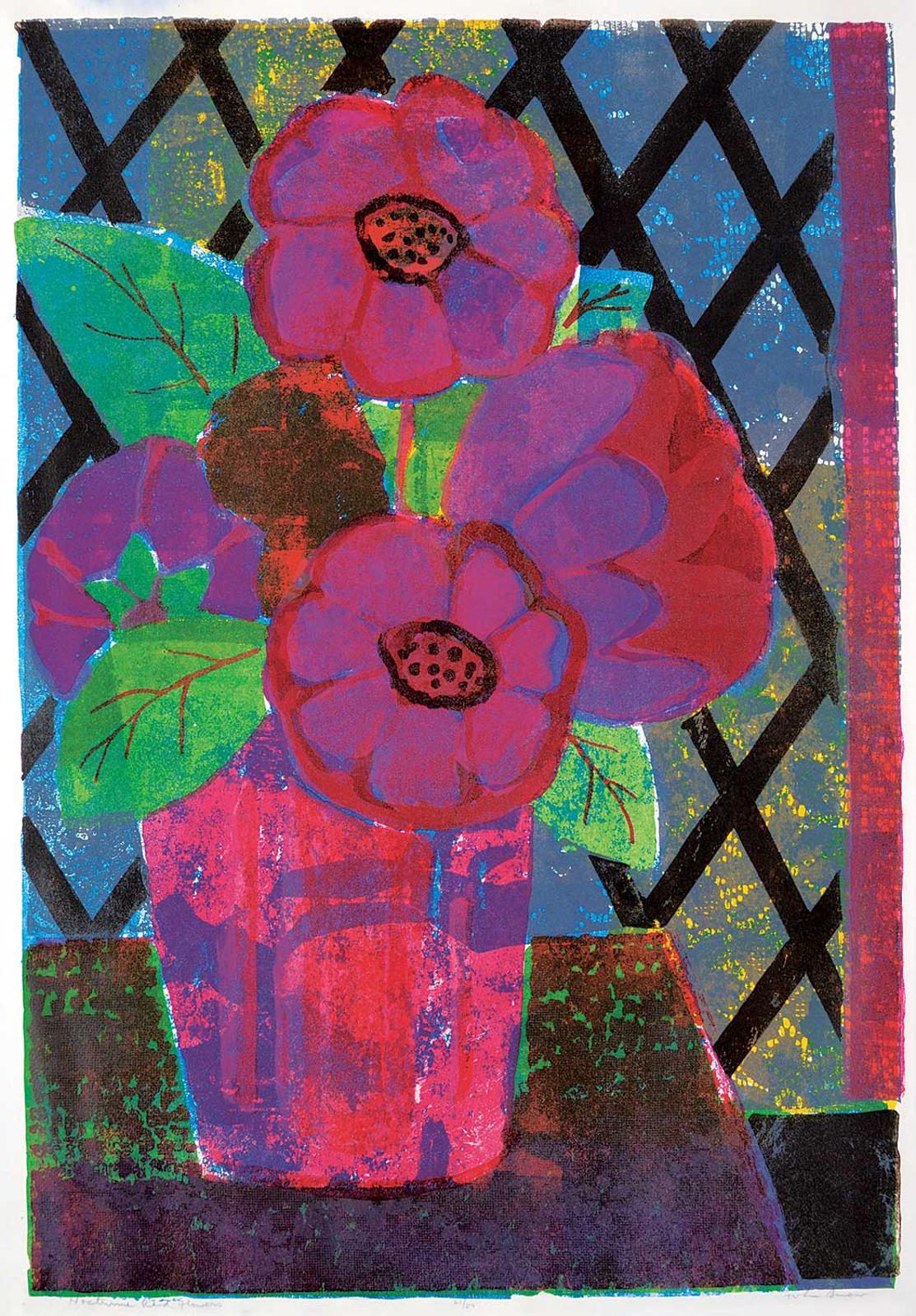 John Harold Thomas Snow (1911-2004) - Nocturne Red Flowers  #21/50