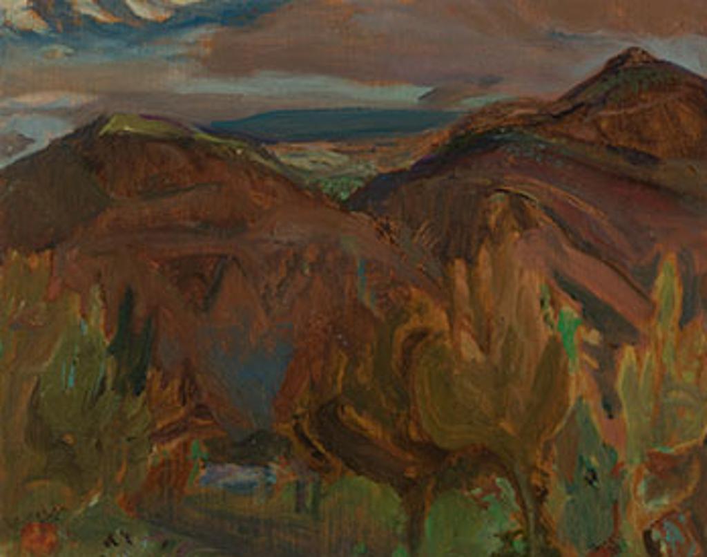 Frederick Horseman Varley (1881-1969) - Steeple Mountain from Twin Bays, BC, Kootenay Lake