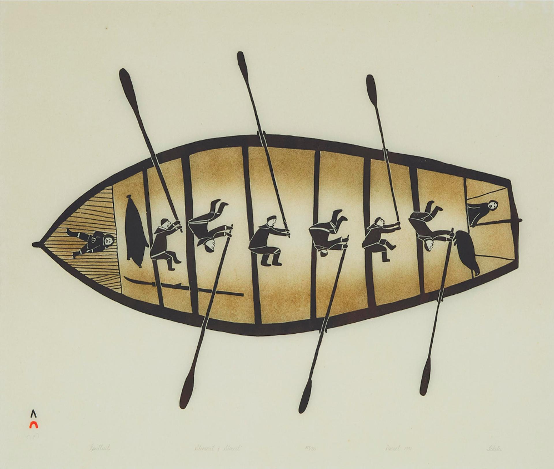 Tikitu Qinnuayuak (1908-1992) - Iputtuit (Rowing The Boat), 1991