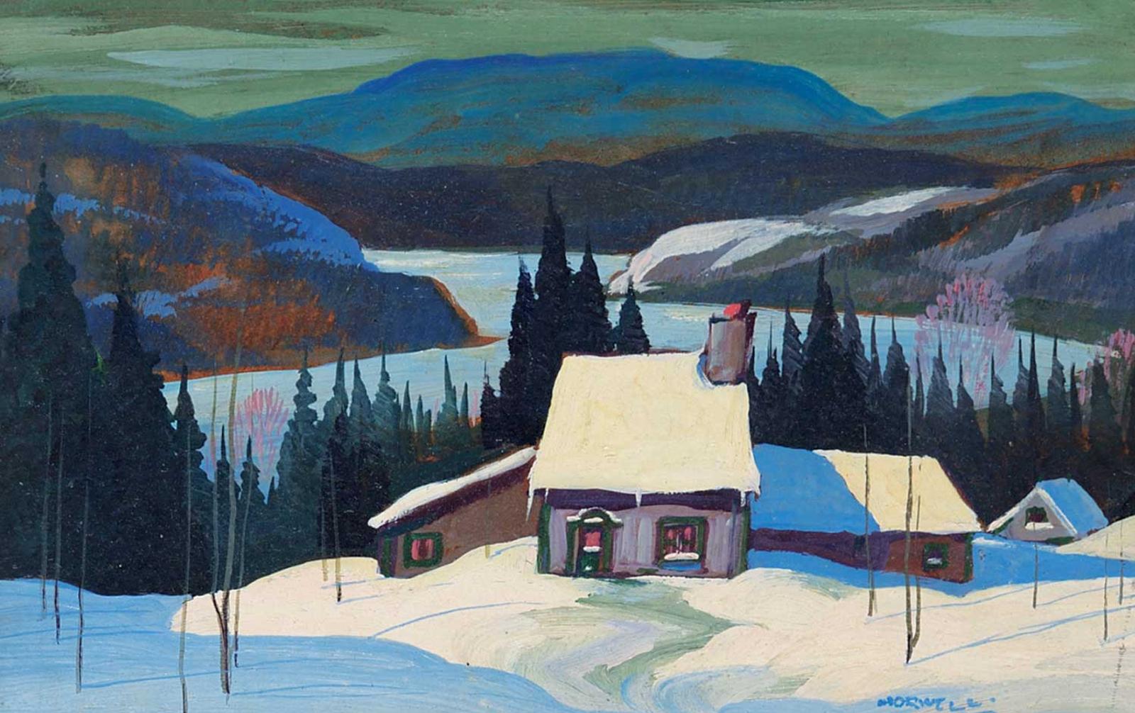Graham Norble Norwell (1901-1967) - Untitled - Winter Cabin