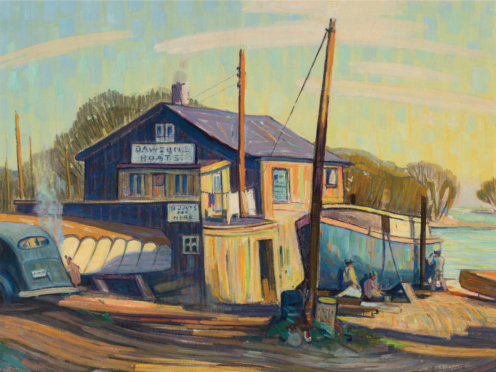 Peter Clapham (P.C.) Sheppard (1882-1965) - Dawson's Boats, C.1939