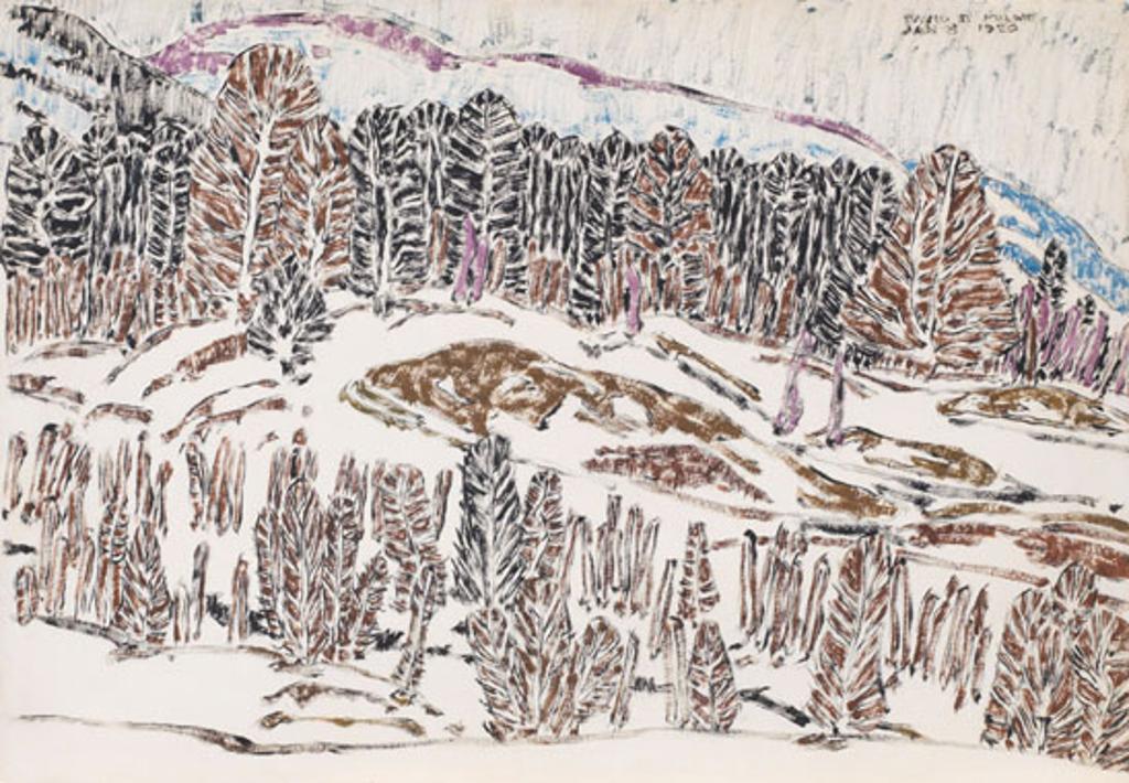 David Browne Milne (1882-1953) - Hillside with Snow