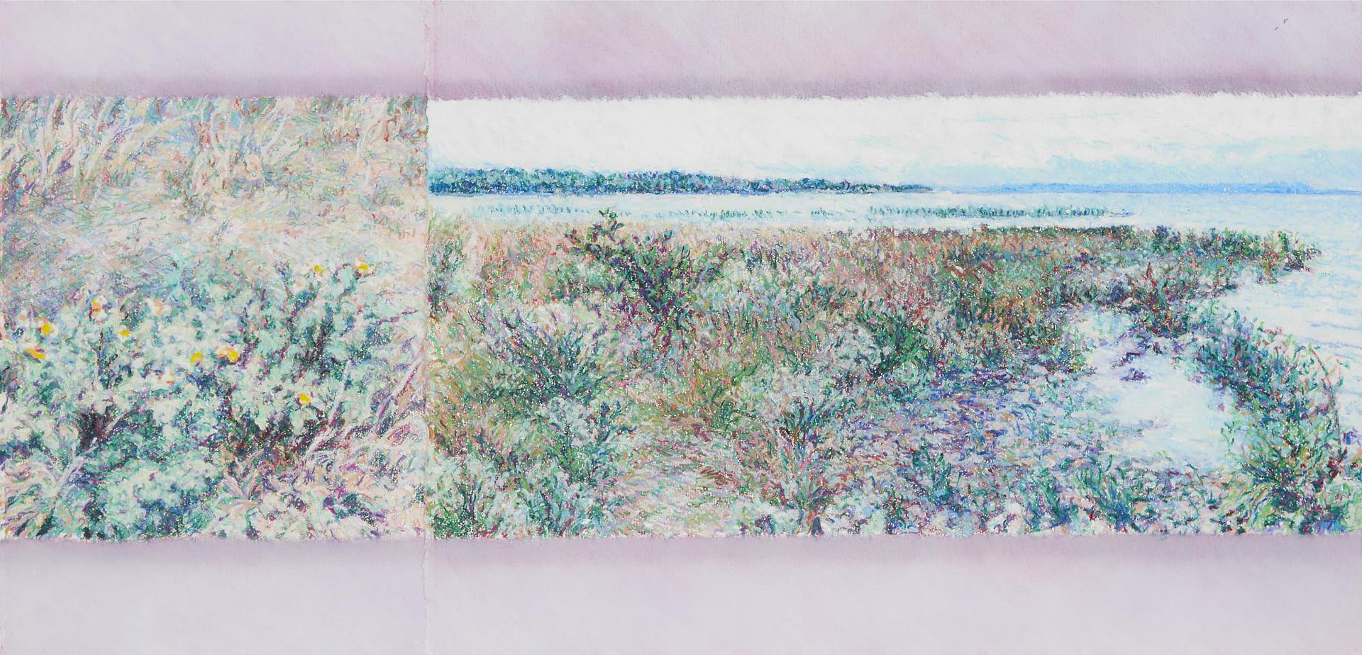 Susan Farquhar (1954) - Untitled (Wildflowers In Bloom Near Shoreline)