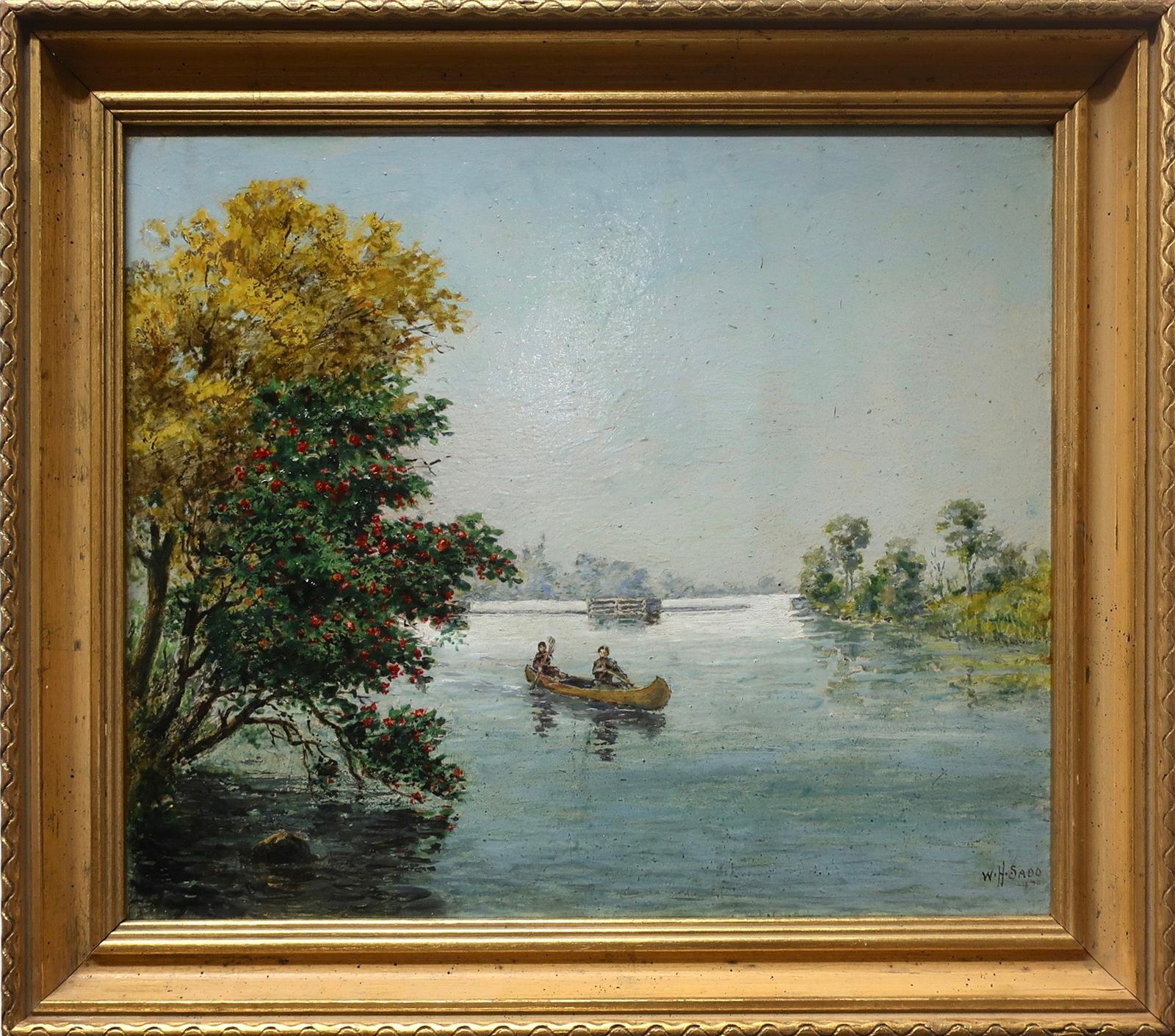 William Harvey Sadd (1864-1954) - Canoers By Shore (Rock Island)