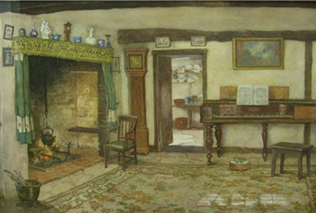 William Affleck - Interior Of An Old English Cottage