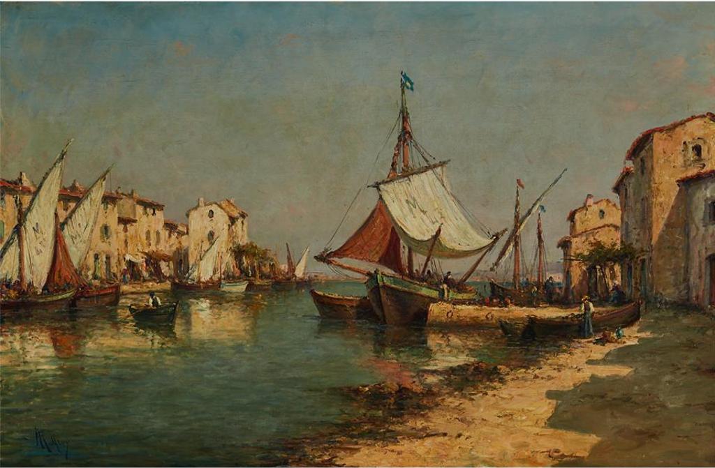 Henri (Henry) Malfroy (1895-1944) - Mediterranean Harbour With Fishing Boats