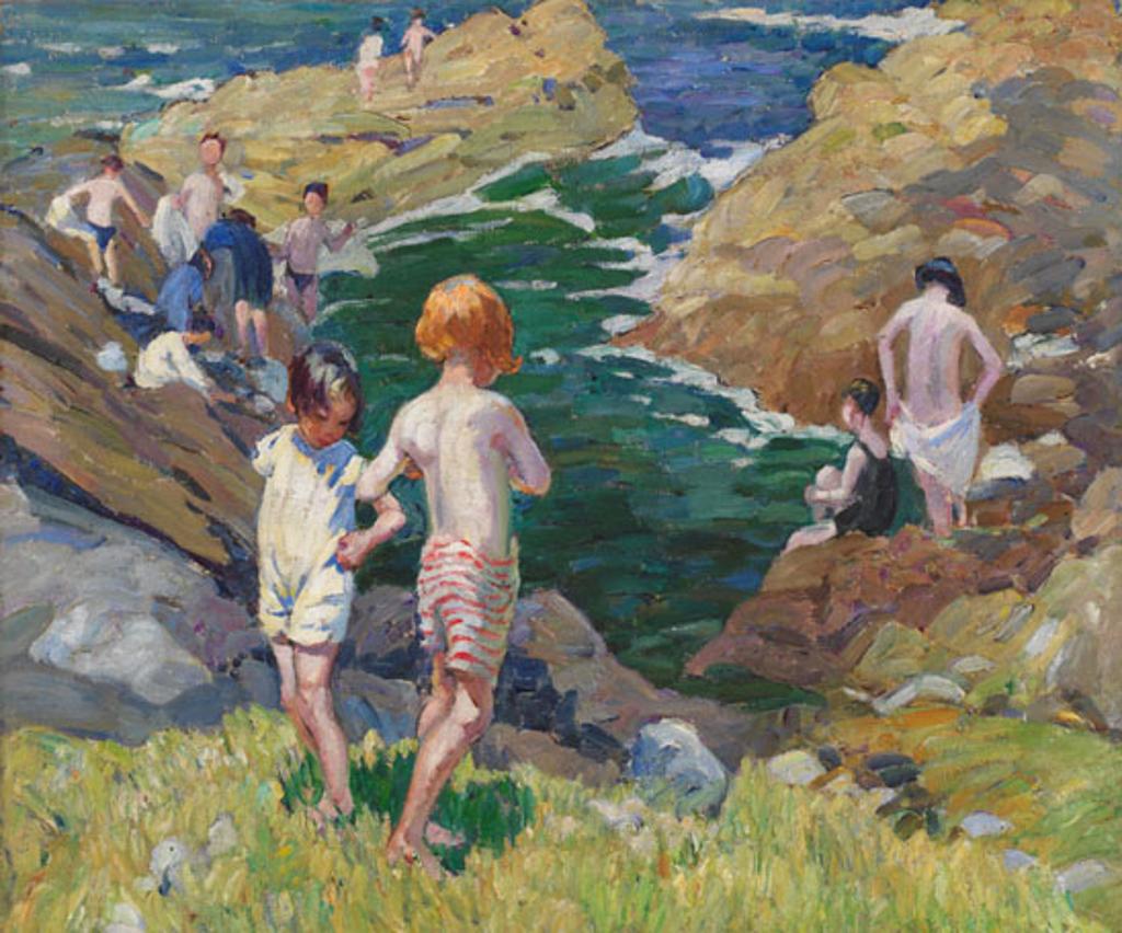 Dorothea Sharp (1874-1955) - Cornish Coast / Cornish Rocks (verso)