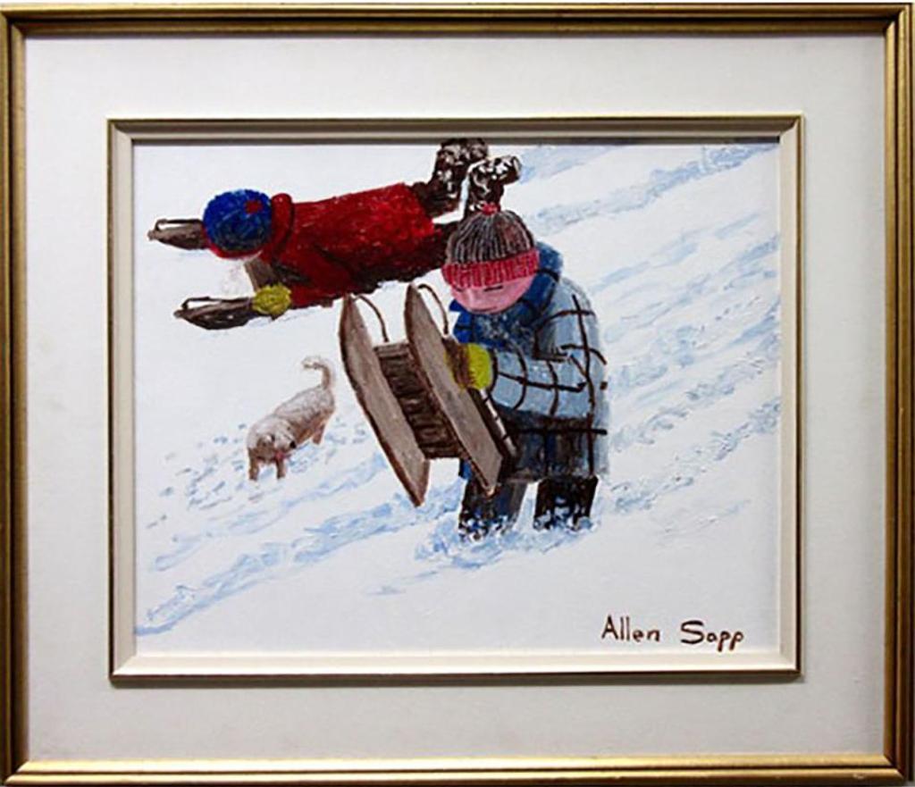 Allen Fredrick Sapp (1929-2015) - Untitled (Boys Sledding)