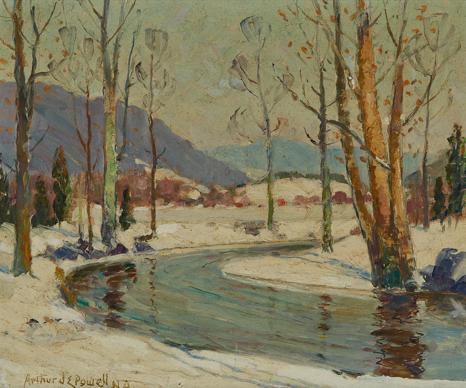 Arthur James Emery Powell (1864-1956) - Winter On The River, Ny, Circa 1937
