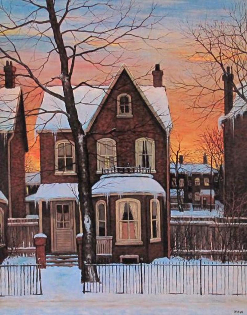 John Kasyn (1926-2008) - Winter Morning on McCall Street, Toronto