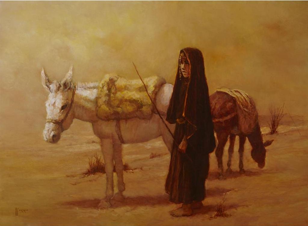 William Weintrub - Morrocan Girl Leading Donkeys, 1976
