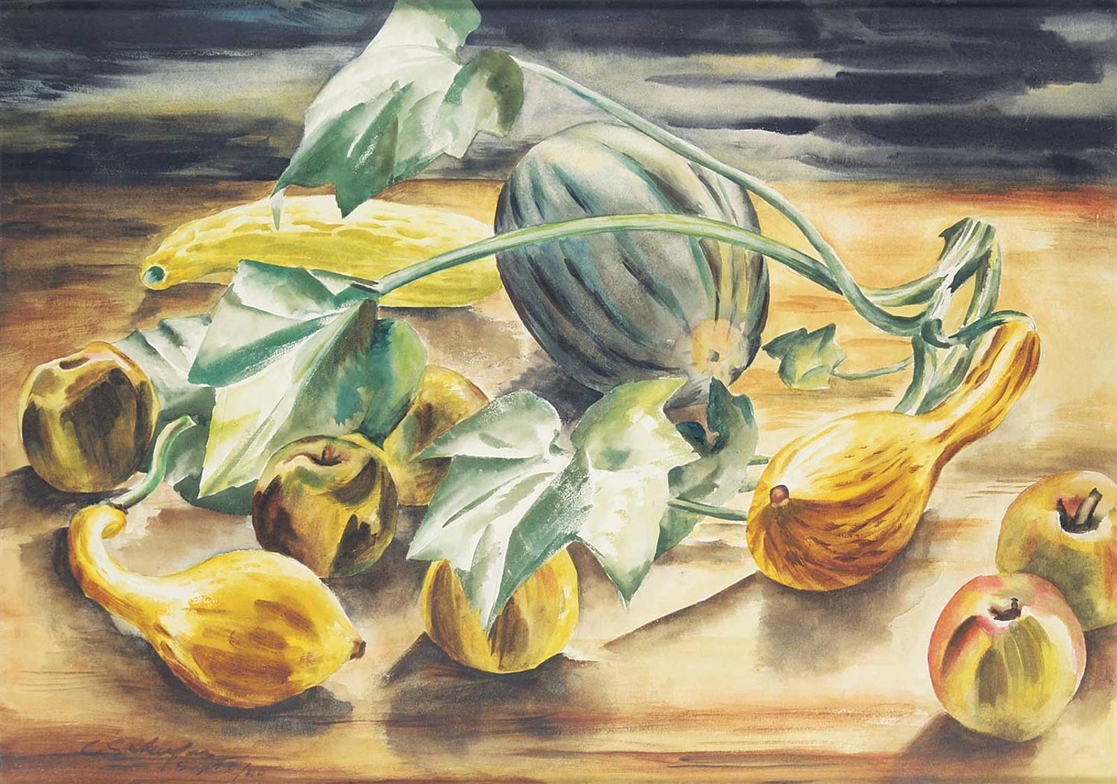 Carl Fellman Schaefer (1903-1995) - Untitled - Still Life with Gourds